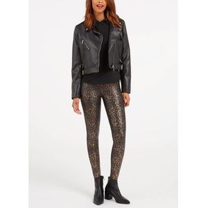 SPANX Faux Leather Leopard Legging